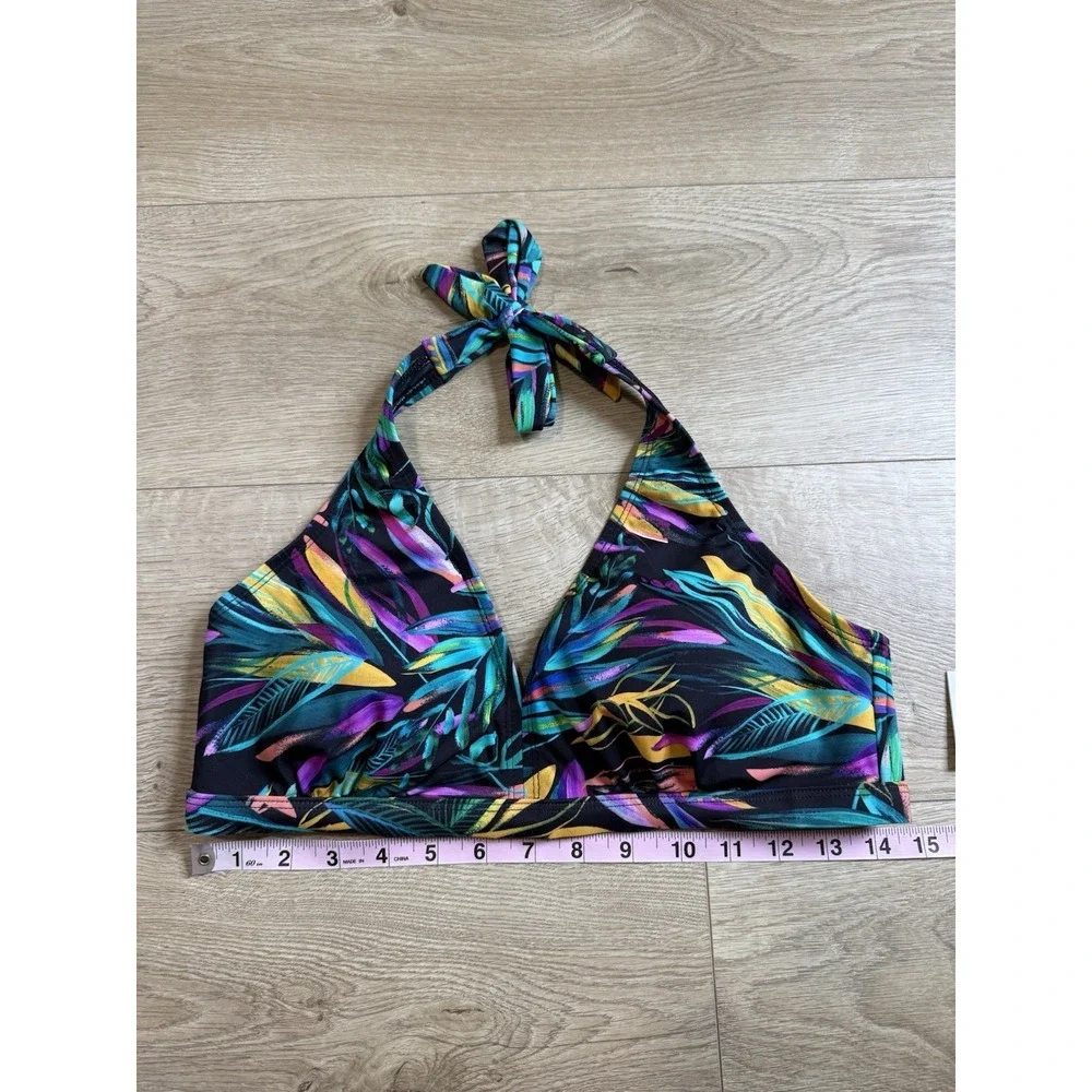 NWT Swimsuits For All Bikini Top Triangle Padded Tropical Size 8‎